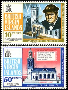 BRITISH VIRGIN ISLANDS Sc 278-9 VF/MLH - 1974  Sir Winston Churchill