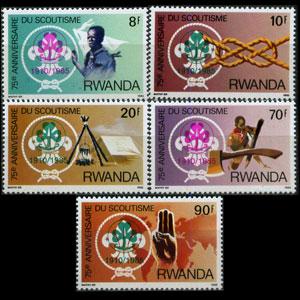 RWANDA 1985 - Scott# 1237-41 Girl Scout Opt. 8-90f NH