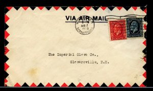 8c scarce airmail 1935  rate Medallion iss >> USA << cover Canada