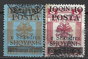 COLLECTION LOT 15065 ALBANIA 2 STAMPS 1919 CV+$16