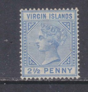 VIRGIN ISLANDS, 1883 QV 2 1/2d. Ultramarine, lhm.