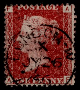 GB QV SG43, 1d rose-red PLATE 90, FINE USED. CDS AF 