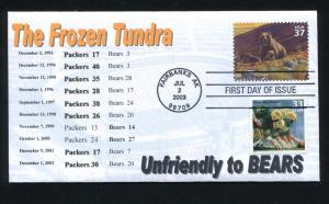 US 3802e Bears Southport Cachet FDC Chicago Bears vs Packers