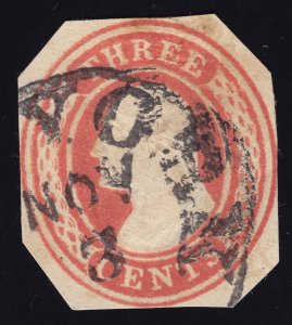 US Scott U7  3 cent 1853-55 Stamped Envelope Used Lot AUU0006