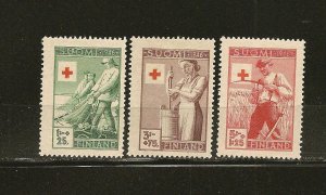 Finland SC#B74-B76 Semi Postal Red Cross Mint Hinged