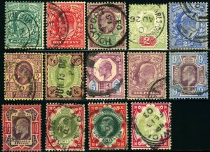 GREAT BRITAIN #127-138 King Edward VII Postage Stamp Collection 1902-1911 Used