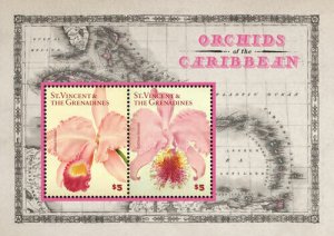 St. Vincent 2014 - Orchids of the Caribbean Flowers II - Sheet of 2 Stamps - MNH