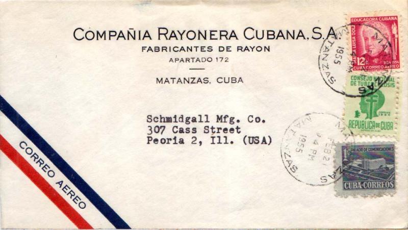 Cuba 1c Child and Cross of Lorraine and 1c Proposed Communications Building P...