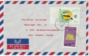 Brunei 1985 Airmail to Germany Kasur + Commonwealth Day Stamps Cover Ref 29094