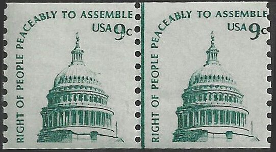 # 1616 MINT NEVER HINGED ( MNH ) Line Pair DOME OF CAPITOL