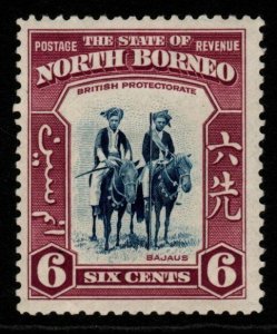 NORTH BORNEO SG307 1939 6c DEEP BLUE & CLARET MTD MINT