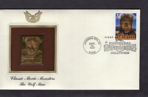 3172 The Wolf Man, FDC PCS Gold Replica