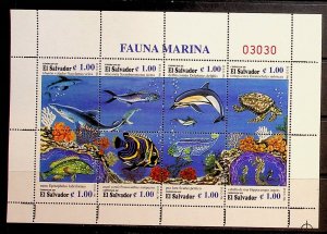 SALVADOR Sc 1455 NH MINISHEET OF 1996 - SEA LIFE