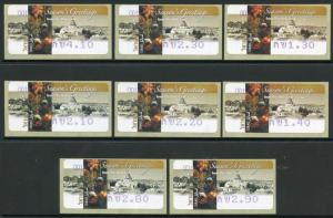 ISRAEL CHRISTMAS 2005  SIMA SET(8) VENDING STAMPS INSCRIBED MACHINE #001 MINT NH