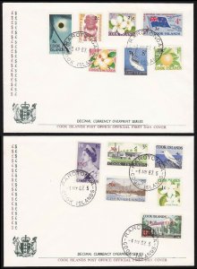 COOK ISLANDS :1967 Decimal set 1c/1d - $10/£5 on cover/ FDC ONLY 876 $10 PRINTED