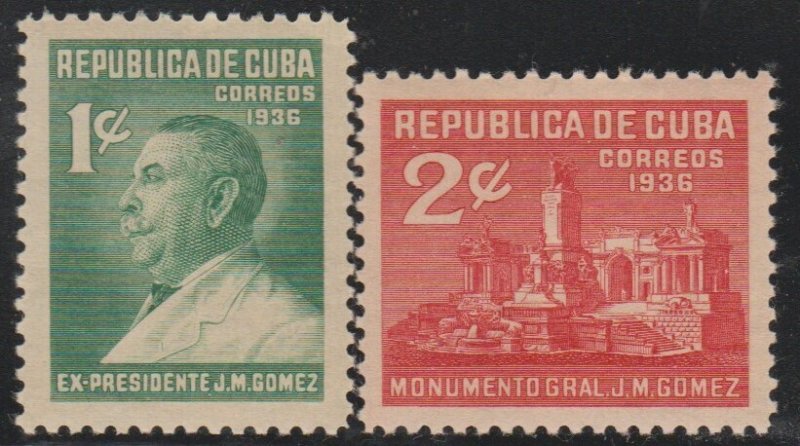 1936 Cuba Stamps President  Jose M. Gomez and Monument Full Set  NEW