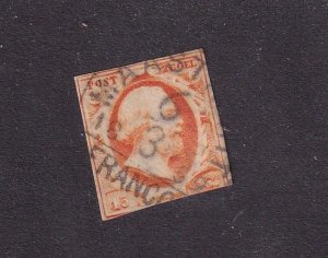 NETHERLANDS # 3 VF-USED IMPERF CAT VALUE $169