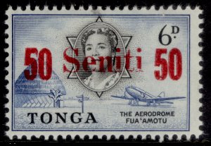 TONGA QEII SG200, 50s on 6d, NH MINT.