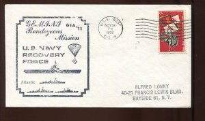 GEMINI 12 USS WASP RECOVERY NOV 15 CANCEL ON GEMINI 11 BECK CACHET COVER GT175