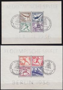 GERMANY REICH [1936] MiNr 0624-31 Block 5,6 ( O/used ) Olympiade