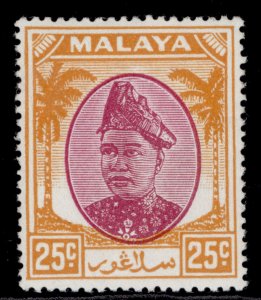 MALAYSIA - Selangor GVI SG103, 25c purple & orange, NH MINT.