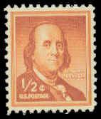 1030 1/2c Franklin Fine MNH