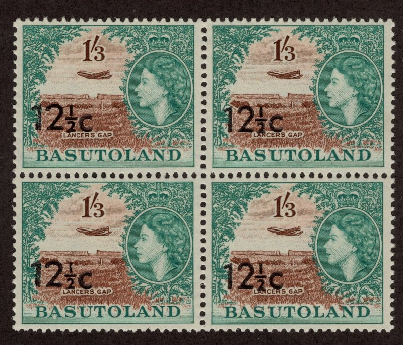 Mint Never Hinged SC68 SG65a 12 1/2c on 1sh3p T2 Block of 4