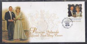 Pitcairn Islands Scott 617 FDC - 2005 Royal Wedding