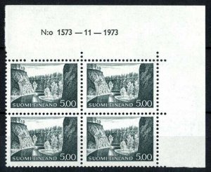 Finland 1963 5m deep grey-green Gorge sg677 unmounted mint corner block of 4