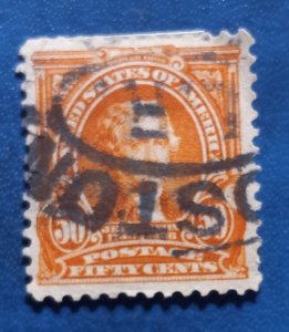 US Scott #310 Used VF 50c Bright Orange 1903