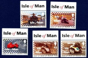 Isle of Man - 1998 ,Motorcycles MNH set  # 788-792