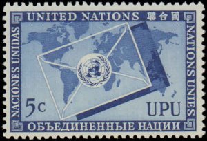 United Nations #17-18, Complete Set(2), 1952, UPU, Never Hinged