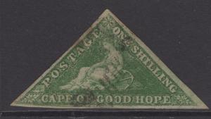 CAPE OF GOOD HOPE SG21 1863 1/- BRIGHT EMERALD-GREEN USED