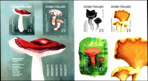 Finland #1520, Complete Set, Unexploded Bklt, 2016, Mushrooms, Never Hinged