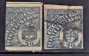 COLOMBIA SCOTT# 26  TELEGRAPH STAMP