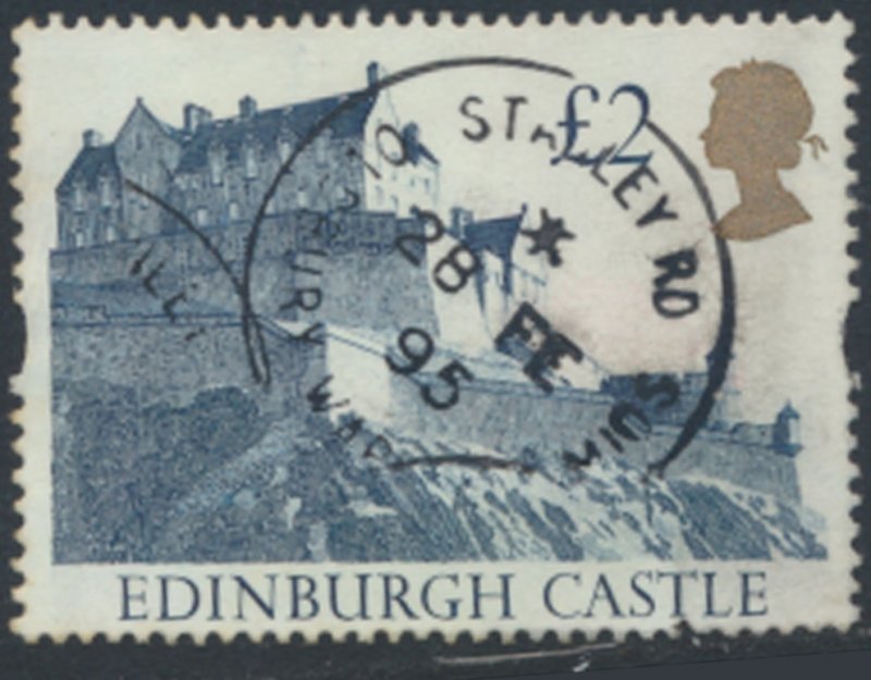 GB SG 1613r re-etched   SC# 1447 *  Used Castles     see details & scans