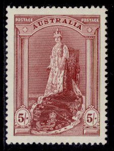 AUSTRALIA GVI SG176, 5s claret, LH MINT. Cat £28.