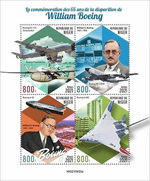 Niger 2021 MNH Aviation Stamps William Boeing KC-135 Stratotanker Aircraft 4v MS