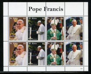ST. KITTS 2022 POPE FRANCIS  SHEET MINT NH