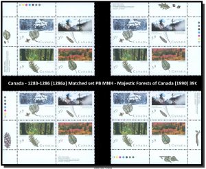 Canada - 1283-1286 (1286a) Matched set PB MNH  Majestic Forests of Canada (1990)