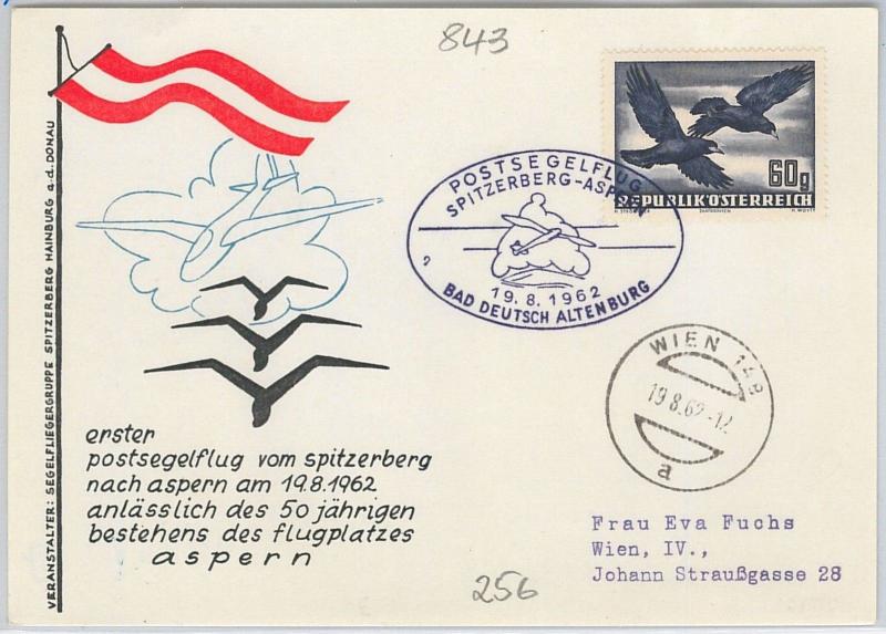 AIRMAIL : GLIDER FLIGHT - AUSTRIA : special CARD 1962 #1