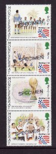 Montserrat-Sc#845-Unused NH specimen strip-Sports-World Cup Soccer-USA 1994-