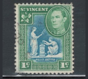 St. Vincent 1949 King George VI & Seal of the Colony 1c Scott # 156 Used