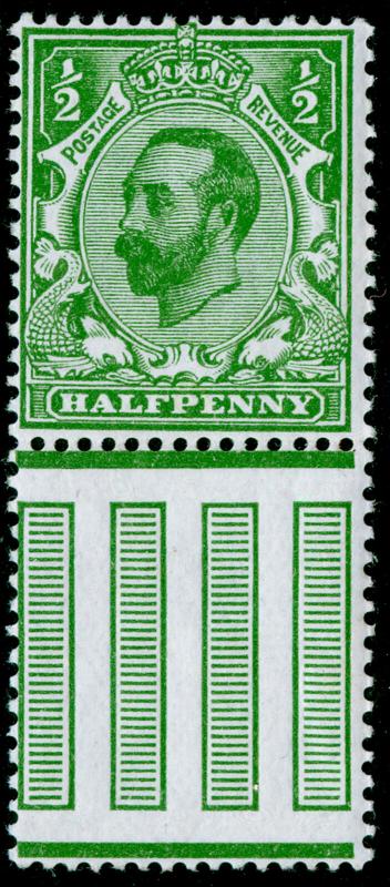 SG321 SPEC N1(2), ½d pale green, NH MINT. Cat £10. DIE A