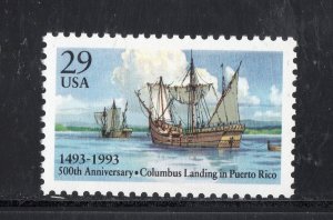 2805 * COLUMBUS LANDING IN PUERTO RICO *   U.S. Postage  Stamp  MNH