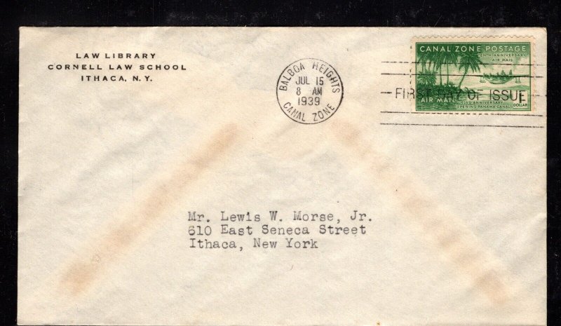 EDSROOM-15021 Canal Zone C15-20 First Day Covers 1939 Airmail Set CV $125