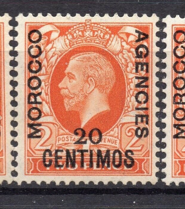 Morocco Agencies GV Early Issue Fine Mint Hinged 20c. Optd Surcharged NW-14092
