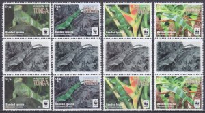 2016 Tonga 2098-2101x2+Tab WWF / Reptiles 20,00 €