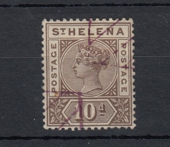 St Helena QV 1890 10d Brown SG52 VFU Cat £70 JK795