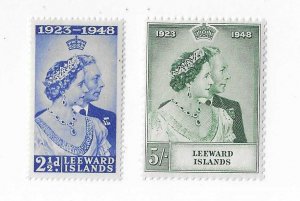 Leeward Island  Sc #118-119 Silver Wedding set of 2 OG VF